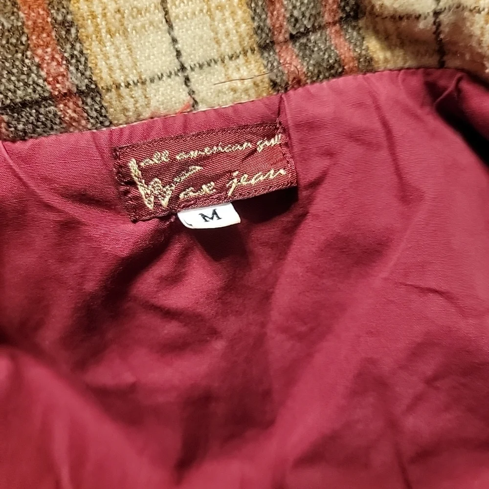 VTG 80s 90s Wool Plaid‎ Double Breast Blazer Preppy Academia  Wax Jeans Y2K SZ M